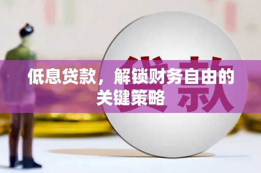 禹城低息贷款，解锁财务自由的关键策略