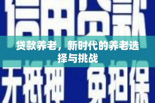 禹城贷款养老，新时代的养老选择与挑战