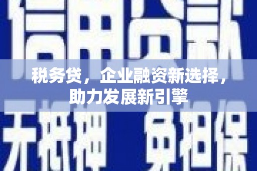 禹城税务贷，企业融资新选择，助力发展新引擎