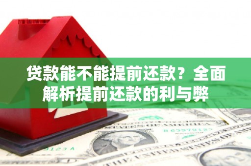 禹城贷款能不能提前还款？全面解析提前还款的利与弊