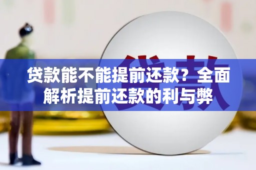 禹城贷款能不能提前还款？全面解析提前还款的利与弊