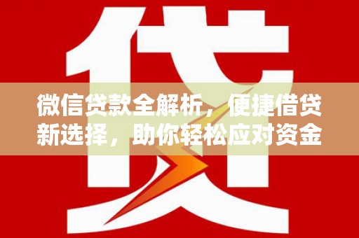 禹城微信贷款全解析，便捷借贷新选择，助你轻松应对资金需求